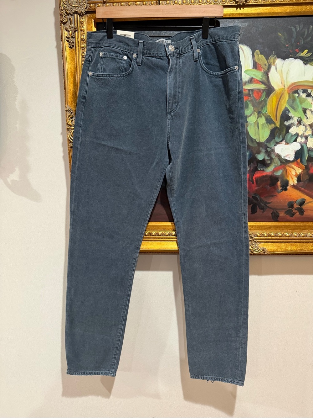 Agolde Men's Slate Blue Slim Straight Jeans